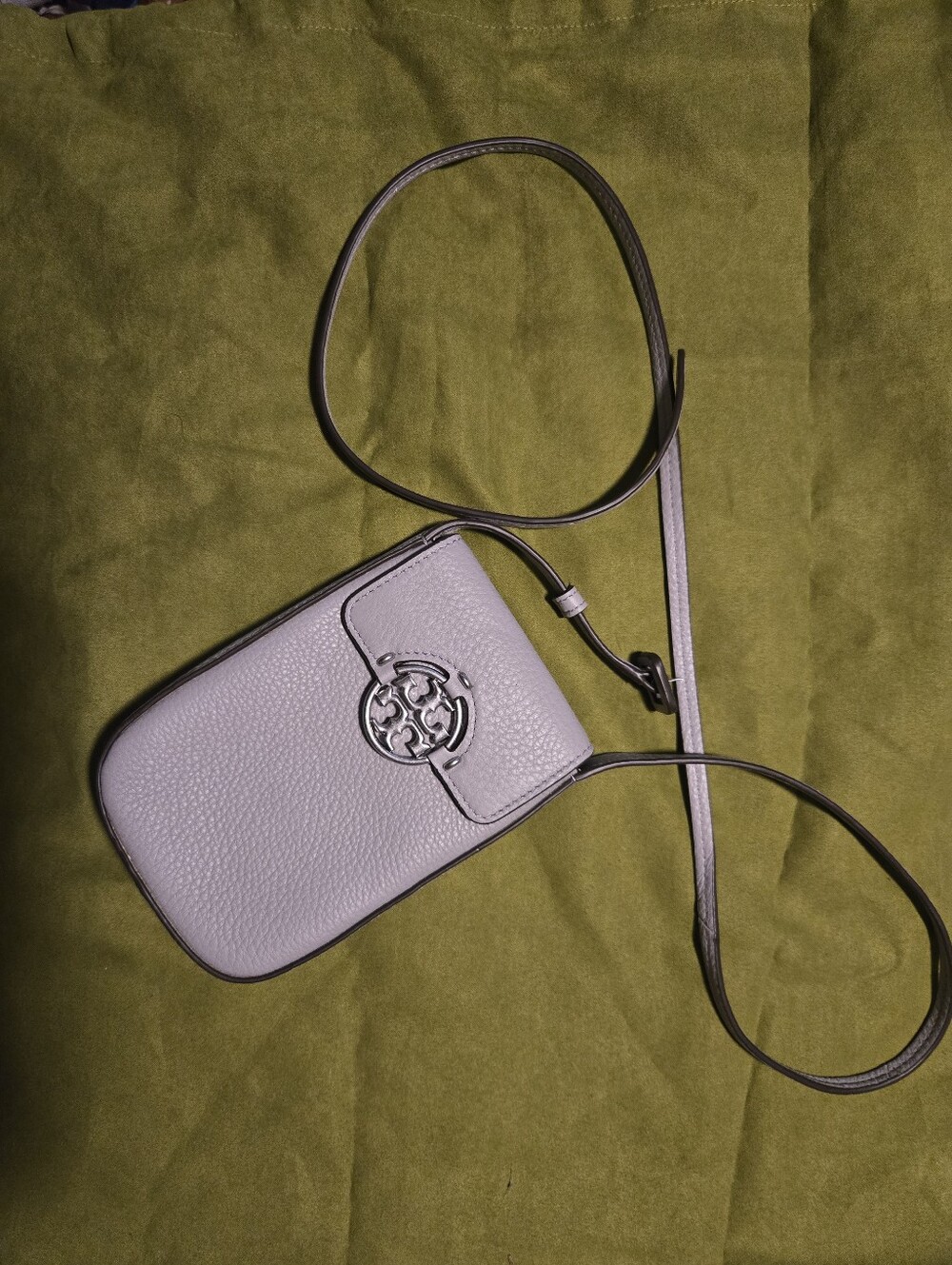Tory Burch Pebbled Mini Crossbody in Gray - Picture 2 of 3